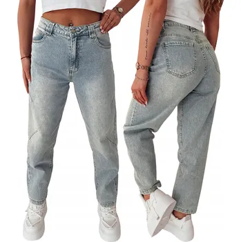 Dámské džíny Dámské široké džíny s vysokým pasem modré UY2492 - L