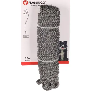 Vodítko pro psa Flamingo Pletené vodítko šedé pro psy 10m 8mm