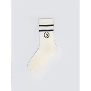 Pánské ponožky BIG STAR Dámské dlouhé Ponožky bílé s proužky Prepaliana 403, velikost 39-42