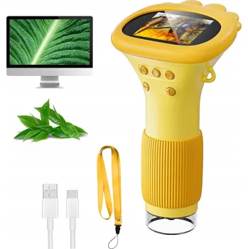 Mikroskop Digitální kapesní optický mikroskop pro děti s LED, HD rozlišením a USB připojením