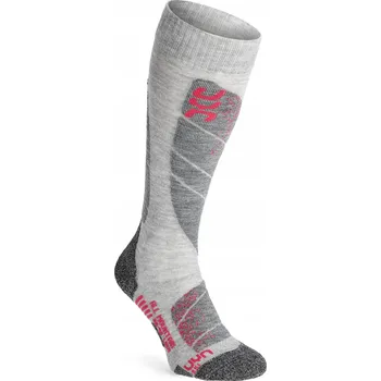Dámské ponožky Dámské lyžařské Ponožky UYN Ski All Mountain - lt grey melange/coral