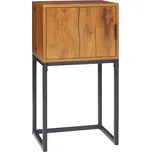 HOMCOM Konzolový stolek v industriálním designu, příruční stolek, příborník, 1 skříňka, hnědá + černá