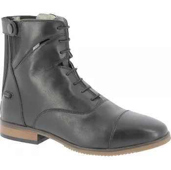 Jezdecká obuv EQUITHÈME Pérka kožená Wavy Equithème, se zipem a šněrováním, pro dospělé, černá 42