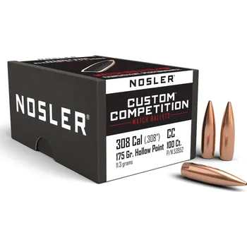 Příslušenství pro sportovní střelbu Střely Nosler Custom Competition .30 cal, dia .308, 175grs