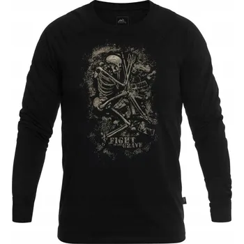 Pánské tričko Helikon-Tex tričko s dlouhým rukávem Fight To The Grave kulatý, velikost XL