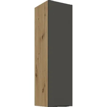 Kuchyňská skříňka Vysoká horní kuchyňská skříňka LUNARA - šířka 30 cm, grafit / dub artisan