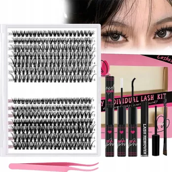 Umělé řasy BONDINGOVÁ SADA PRO UMĚLÉ ŘASY KUSŮ + LEPIDLO, VELIKOST 9-16MM