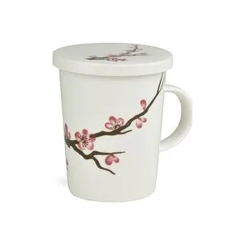 Porcelánový hrnek Royal Tea se sítkem bílý Sakura