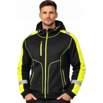 Pánská mikina MIKINA pracovní REFLEXNÍ výstražná S KAPUCÍ BOZP ZAPÍNANÁ na zip 3XL