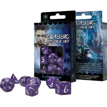 Příslušenství k deskovým hrám Q-Workshop Klasická sada kostek - Levandulově bílá