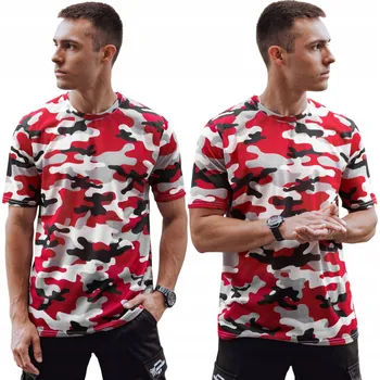 Pánské tričko PÁNSKÉ TRIČKO ČERVENÁ KAMUFLÁŽ RX5588 - M