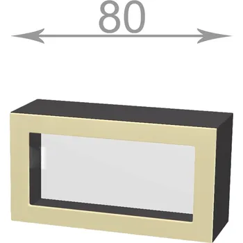 Knihovna Capri W8046G, kuchyňská vysoká výklopná vitrína š.80, korpus grafit, dvířka grafit