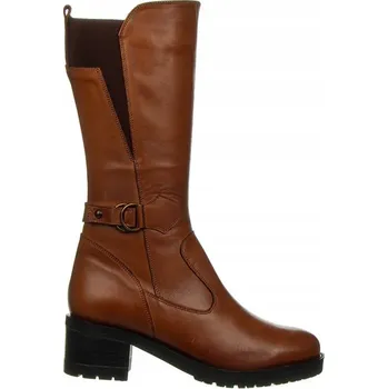 Dámské kozačky Kožené dámské kozačky Bronz Zasouvací Pohodlné Bayla-161 077 46540 315 vel.38