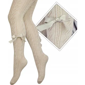 Kidodido dětské punčocháče béžové bavlna velikost 74