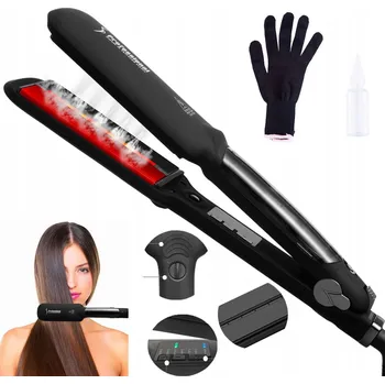 Žehlička na vlasy PARNÍ ŽEHLIČKA NA VLASY ŽEHLIČKA NA VLASY S INFRAČERVENÝM LCD 2V1