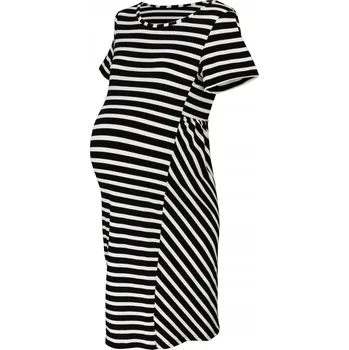 Dámské šaty Be MaaMaa těhotenské šaty ke kolenům s krátkým rukávem bílé velikosti XL