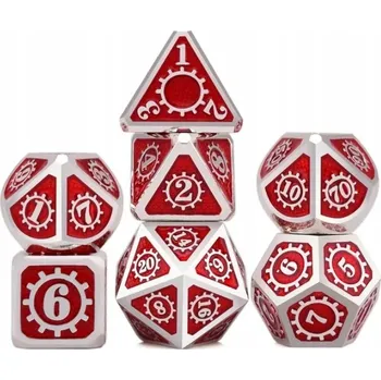 Příslušenství k deskovým hrám KRVAVÝ STEAMPUNK SADA 7 KOVOVÝCH KOSTEK RPG