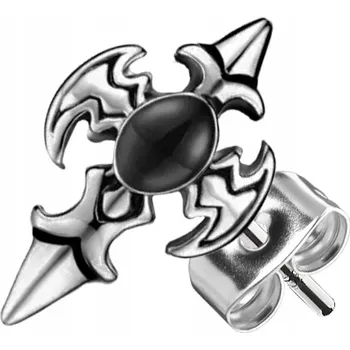 Náušnice Náušnice do ucha - křížek s černým očkem 0,8