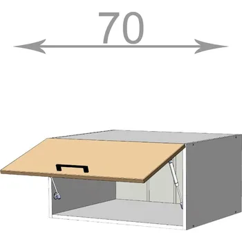 Kuchyňská linka Capri M7036, kuchyňská nádstavba š.70, korpus grafit, dvířka dub craft zlatý