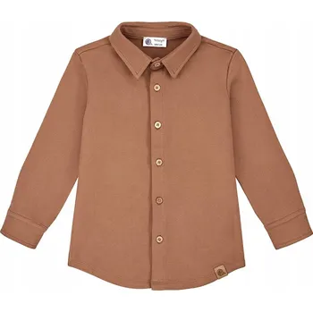 Chlapecká košile TuSzyte dětská košile s dlouhým rukávem bavlna hnědá velikost 116