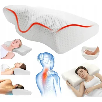 Polštář ORTOPEDICKÝ POLŠTÁŘ PRO SPANÍ PAMĚŤOVÁ PĚNA ERGONOMICKÝ PRO SPANÍ NA BOKU BÍLÝ