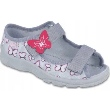 Dívčí sandály Befado dětské sandály textilní šedé velikost 25