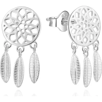 Módní doplněk Jemné stříbrné náušnice Lapače snů AGUP2128L Beneto