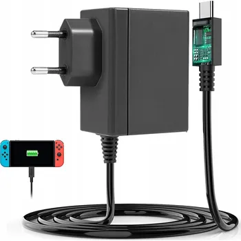 Herní konzole USB-C NABÍJEČKA pro Nintendo Switch/Lite/OLED/Deck Dock 39W 1.5M