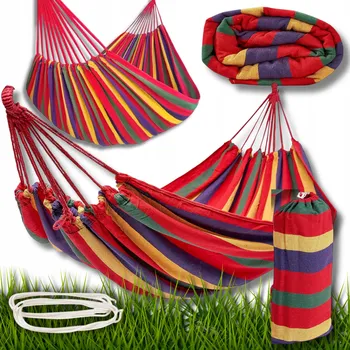 Zahradní houpačka Houpací síť bez tyče Bluegarden červená, nosnost 100 kg, 170 x 80 cm