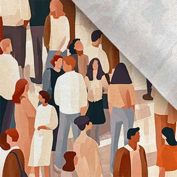 Zbytek - Teplákovina Takoy 150 cm ilustrace lidé