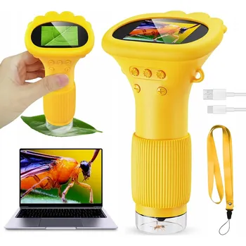 DIGITÁLNÍ MIKROSKOP LED OPTICKÝ KAMERA ZVĚTŠENÍ 1000X 2MP HD PRO DĚTI