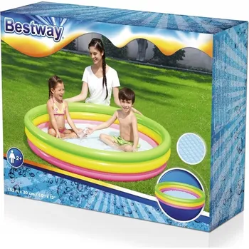 Dětský bazének Bazén s nafukovací podlahou, brouzdaliště 152x30cm, 211l, pro děti od 2 let, Bestway