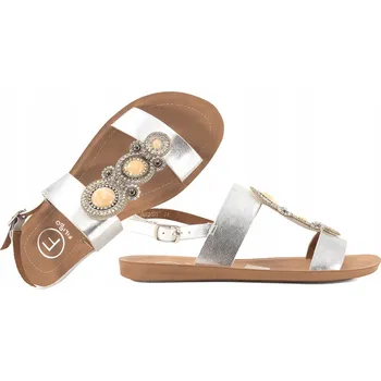 Dámská obuv FILIPPO DS6882 DÁMSKÉ SANDÁLY PLOCHÉ stříbrné Stříbrná 39