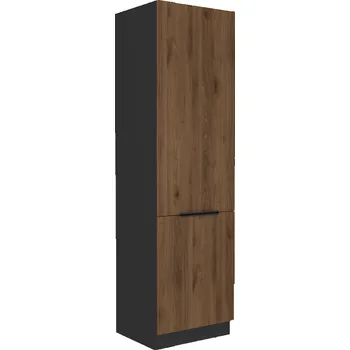 Kuchyňská linka Skříňka na vestavnou chladničku, ořech okapi/černá, MENZO 60 LO-210 2F