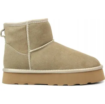 Dámská zimní obuv SNĚHULE DÁMSKÉ KOTNÍKOVÉ BOTY POTOCKI 23-37060 PŘÍRODNÍ KŮŽE NA PLATFORMĚ
