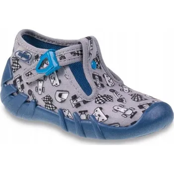 Chlapecké bačkory Befado dětské papuče na suchý zip šedé, velikost 18