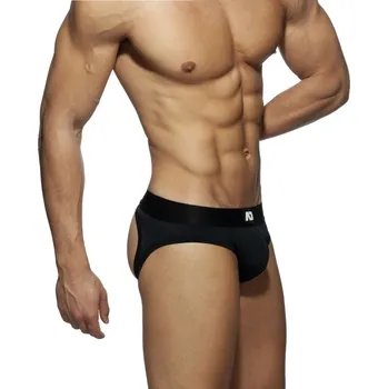 Pánské erotické prádlo Slipy Addicted ADF92 Bottomless Fetish Brief černé XL, vzadu otevřené pánské slipy