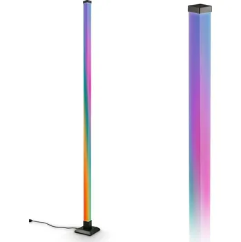 Stojací lampa BRILONER Flash stojanová lampa - 4,8W, 300lm, stmívatelné, LED, RGBIC, dálkový ovladač, černá - BRILO BRILO 1661015