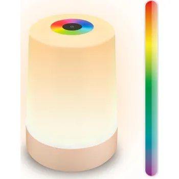 Lampička BRILONER Nubsi stolní lampička - 2,8W, 280lm, nabíjecí, LED, stmívatelné, RGB+W, béžová mat - BRILO BRILO 7554011