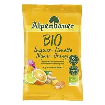 Cukrovinka Alpenbauer BIO Přírodní bonbóny Zázv.pomer.limetka 90g
