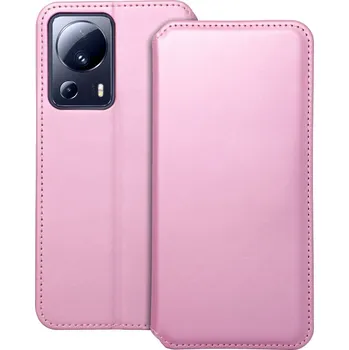 Pouzdro na mobilní telefon Flipové pouzdro Dual Pocket pro Apple iPhone 15 Plus, světle růžová