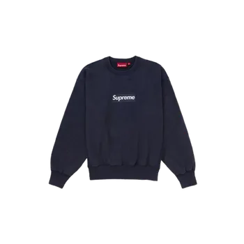 Pánská móda Supreme Washed Box Logo Crewneck Navy EU: XL