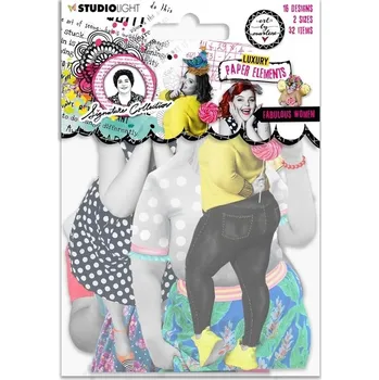 Výtvarná sada Papírové výseky "Signature Collection“, 32 ks - Veselé dámy