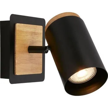 BRILONER Duta nástěnné svítidlo - GU10 patice, max. 10W, nastavitelné, černá / dřevo - BRILONER BRI 2359015