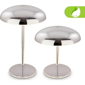 Lampička BRILONER Caxa stolní lampa - 2,8W, 300lm, bezdrátová, IP44, LED, stmívatelná, dotykový vypínač, chrom - BRILO BRILO 7573018