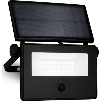 Venkovní osvětlení BRILONER Solární LED venkovní nástěnné svítidlo vč. IR senzoru, černé, 5W, 400 lm, sklo/plast - BRILO BRILO 3856015