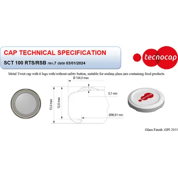 Víčko na zavařovací sklenici Tecnocap Víčko TO 100 bílé RSB steril TSR
