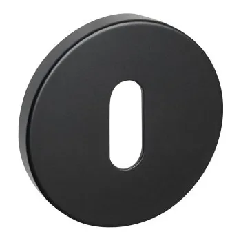 Dveřní kování Štítek kulatý rozeta pro kliku WK na klíč VDS R68F BIS černý 49-0615