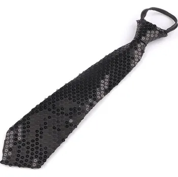 Kravata s flitry 1 bílá stříbrná