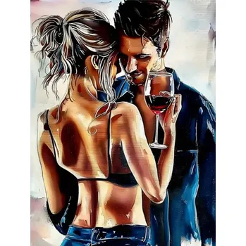 Obraz Diamantová mozaika Zamilovaný pár Zblízka 30x40 cm Kreativní diamanty